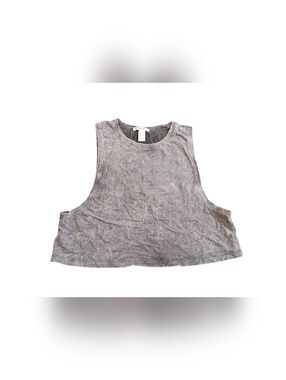 Forever 21 Acid Wash Cropped Tank Top Gray Sleeveless Boxy Fit Women’s Medium